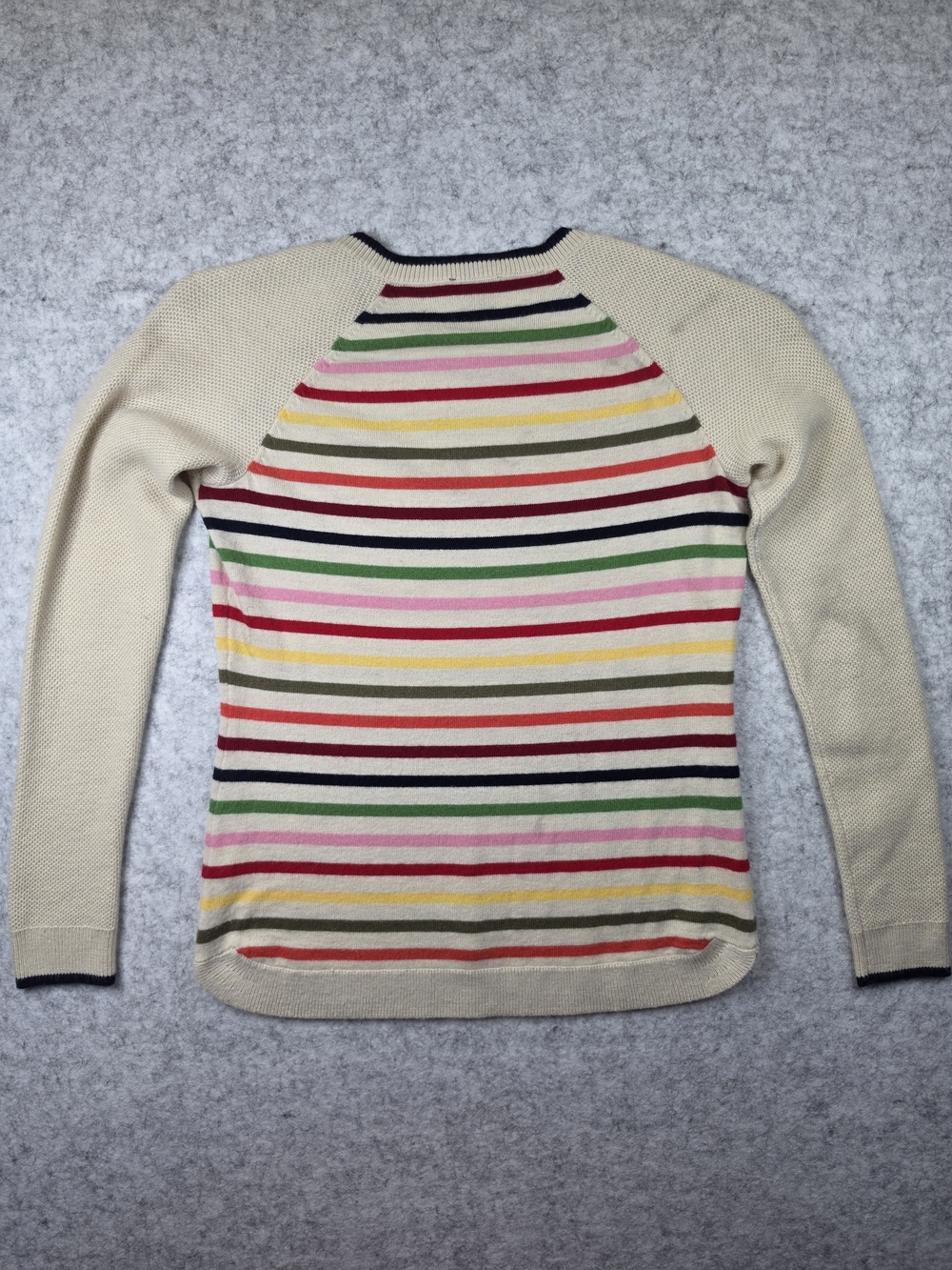 Talbots Cream Sweater with Multi-Color Stripes
